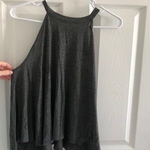 High neck grey tank